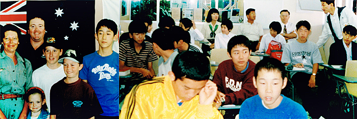 写真：「大和中学校、ロビナ小学校」姉妹校