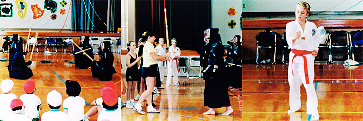 写真：「油木中学校、ロビナ小学校」姉妹校